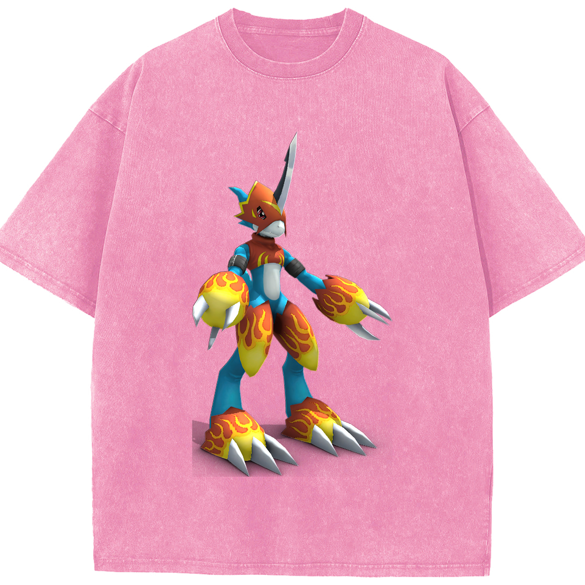（画像用） Digimon デジタルモンスター/デジモン 綿100% ヴィンテージ風 半袖Tシャツ（フロントプリント）